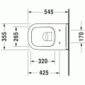 D-Code Унитаз подвесной Duravit Rimless® 45700900A1 в комплекте