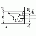 D-Code Унитаз подвесной Duravit Rimless® 45700900A1 в комплекте