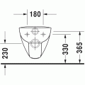 D-Code Унитаз подвесной Duravit Rimless® 45700900A1 в комплекте