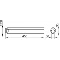 Держатель для полотенец Keuco Edition 90 19018010000, 450 мм, двойной, поворотный, латунь, хром