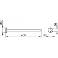 Держатель для полотенец Keuco Edition 90 19020010000, 450 мм, одинарный, неповоротный, латунь, хром