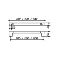 Держатель для полотенец Keuco MOLL 12701010400 400 mm, латунь, хром