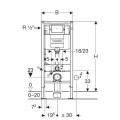Инсталляция Geberit Duofix для подвесного унитаза, 112 см, со смывным бачком скрытого монтажа Omega 12 см, 111.060.00.1