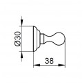 Крючок для ванной Keuco Astor 02114010000, для полотенца, одинарный, неповоротный, латунь, хром