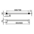 Полотенцедержатель 800 mm хром 14701010800