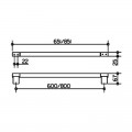 Полотенцедержатель Keuco PLAN 14901370800, 800 mm, латунь, черный (RAL 9011)