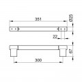 Поручень Keuco PLAN 14907370000, 300 mm, латунь, черный (RAL 9011)