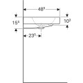 Раковина 75 см Geberit iCon 124078000, без отверстия под смеситель