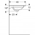 Раковина Geberit Acanto 500.642.01.2 Slim, 900x480 мм, с отверстием под смеситель, с отверстием под перелив, белая