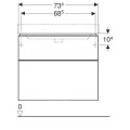 Шкафчик для раковины Geberit Smyle Square, с двумя выдвижными ящиками 500.353.JL.1