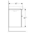 Шкафчик для раковины Geberit Smyle Square, с двумя выдвижными ящиками 500.353.JR.1