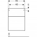 Шкафчик в ванную Geberit iCon 840047000, 450x600x477 мм, с двумя ящиками, темно-серый, платиновый глянец, лак