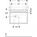 Шкафчик в ванную Geberit myDay Y824065000, 540х410х405 мм, под раковину, 1 ящик с подсветкой, белый глянец